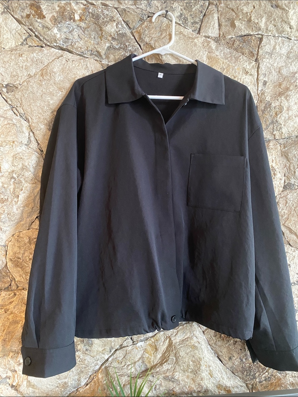 Black button up shirt/light jacket from Muji - Sz L